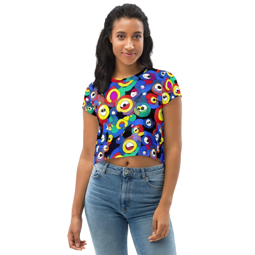 Neon Watchers on Crop Tee — Front
