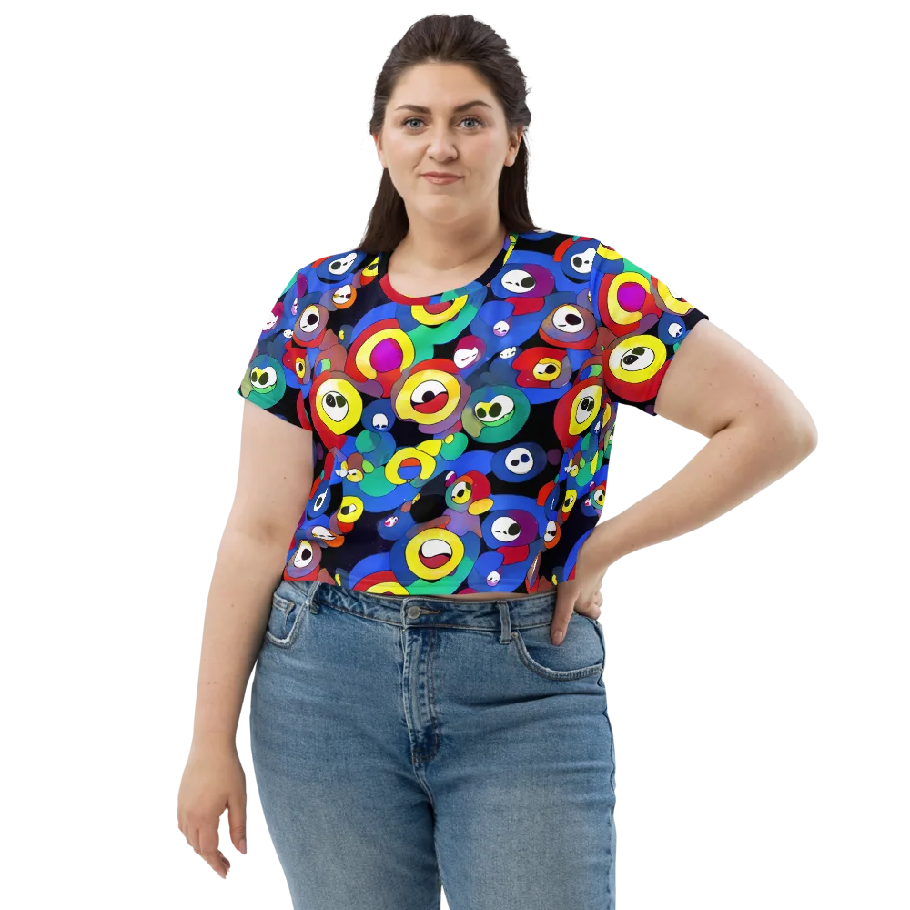 Neon Watchers on Crop Tee — Front