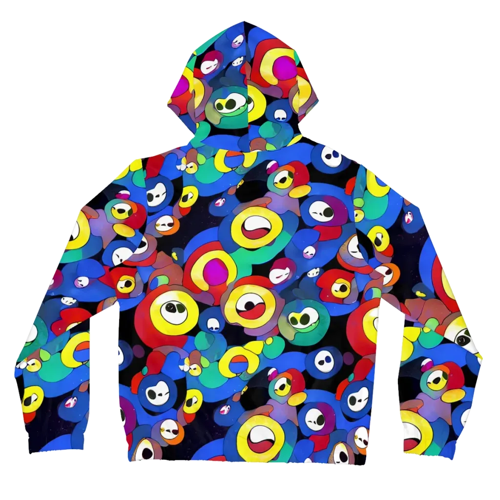 Neon Watchers on Women's Full-Zip Hoodie — Back