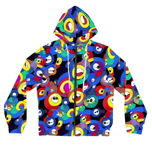 Neon Watchers on a Women's Full-Zip Hoodie