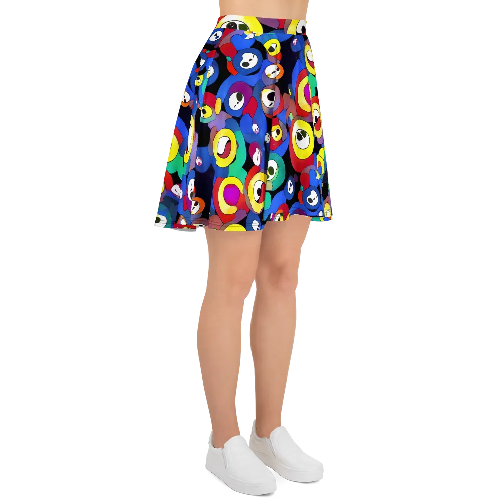 Neon Watchers on Skater Skirt — Right