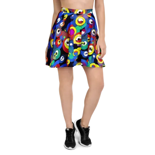 Neon Watchers on a Skater Skirt