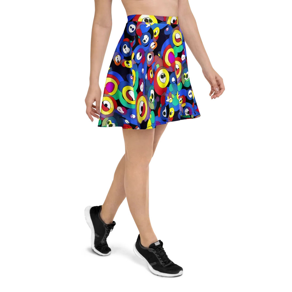 Neon Watchers on Skater Skirt — Right