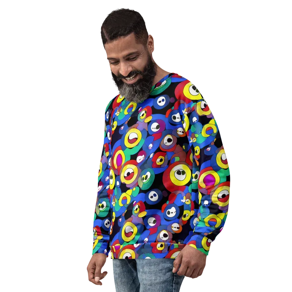 Neon Watchers on Sweatshirt — Left Front