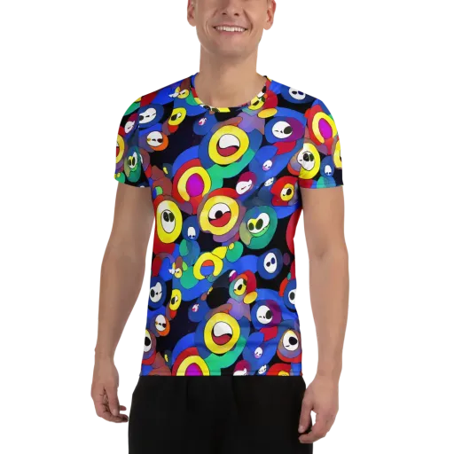 Neon Watchers on a Men's Athletic T-Shirt