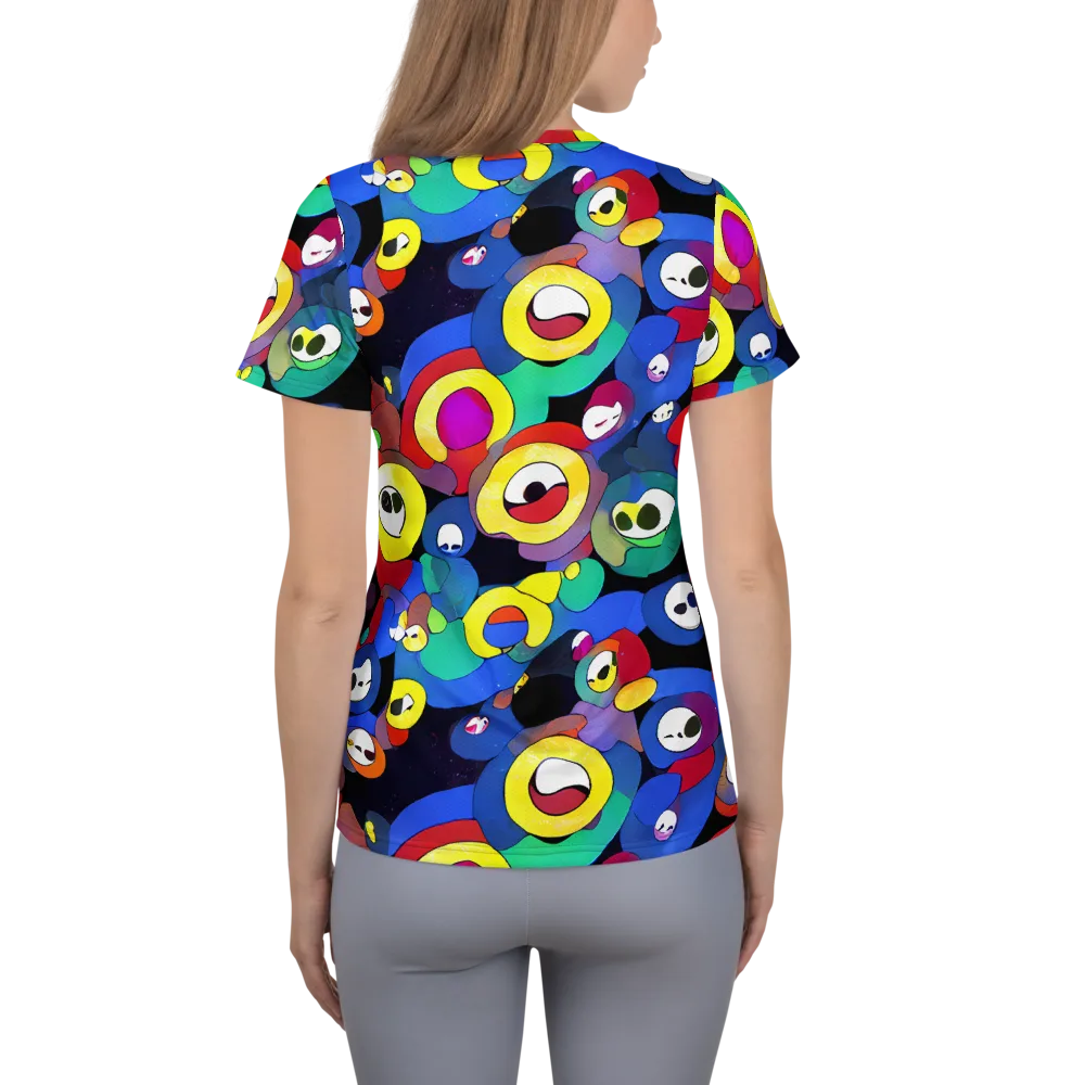 Neon Watchers on Women's Athletic T-Shirt — Back
