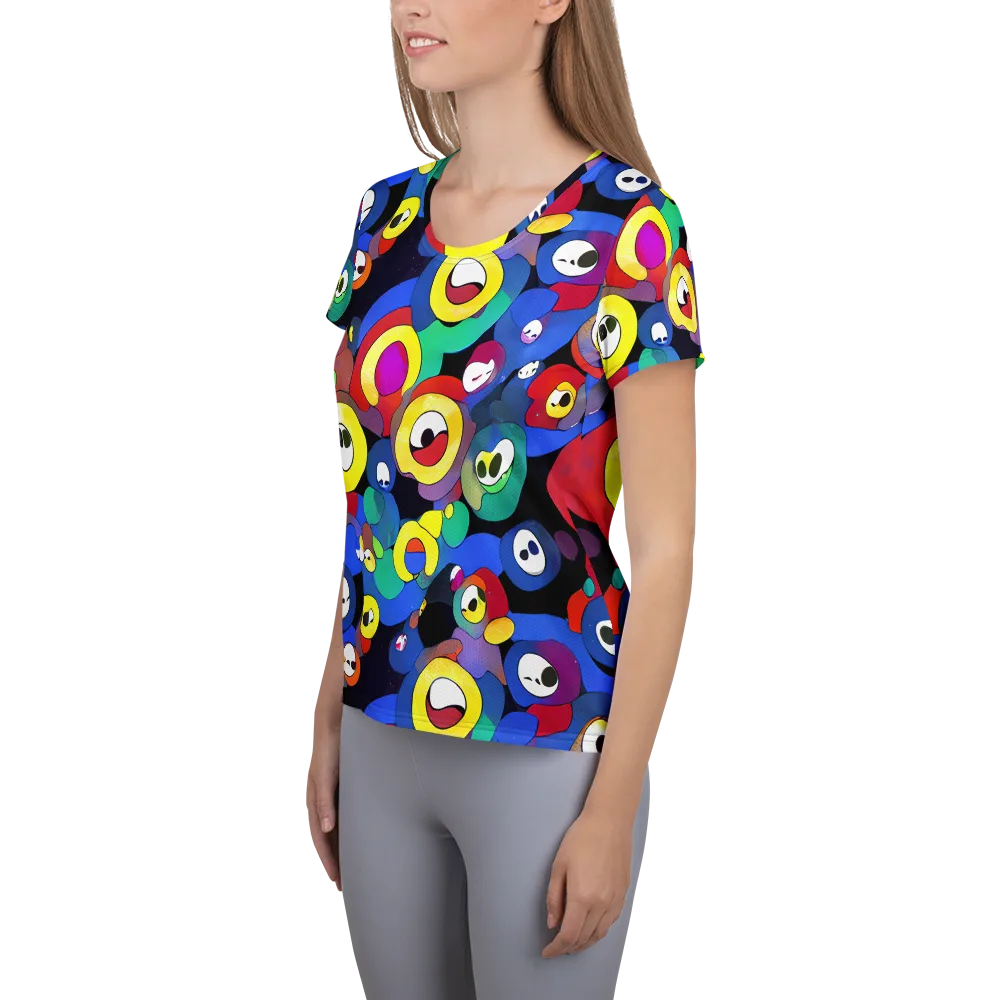 Neon Watchers on Women's Athletic T-Shirt — Left