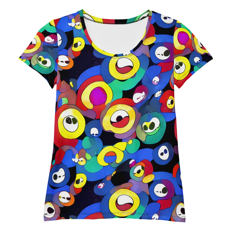 Neon Watchers on Women's Athletic T-Shirt — Front