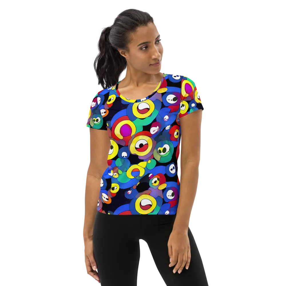 Neon Watchers on Women's Athletic T-Shirt — Front