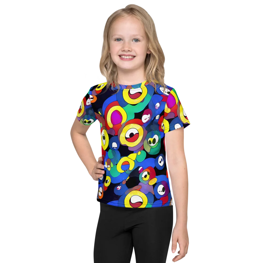 Neon Watchers on Kids Crew Neck T-Shirt — Front