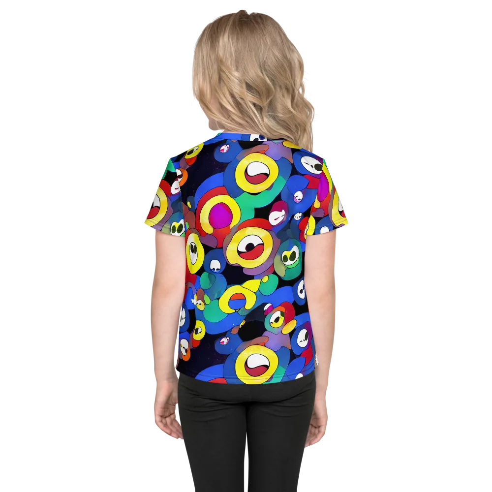 Neon Watchers on Kids Crew Neck T-Shirt — Back