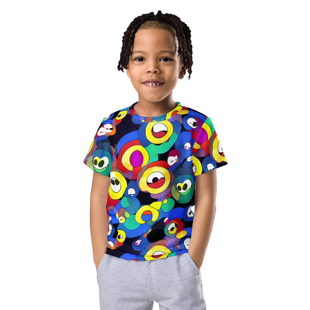 Neon Watchers on Kids Crew Neck T-Shirt — Front