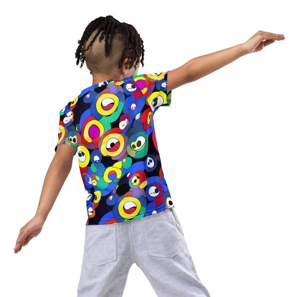 Neon Watchers on Kids Crew Neck T-Shirt — Back