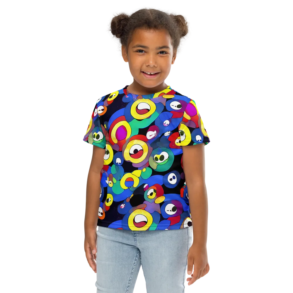Neon Watchers on Kids Crew Neck T-Shirt — Front