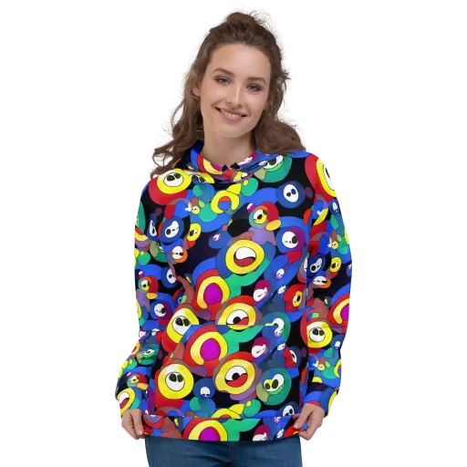 Neon Watchers on a Hoodie