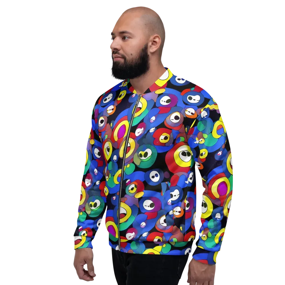Neon Watchers on Bomber Jacket — Left
