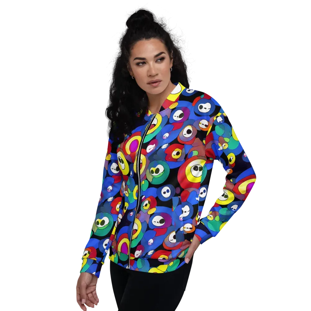 Neon Watchers on Bomber Jacket — Left