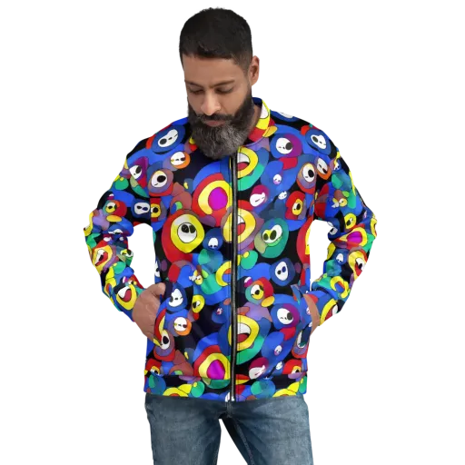 Neon Watchers on a Bomber Jacket