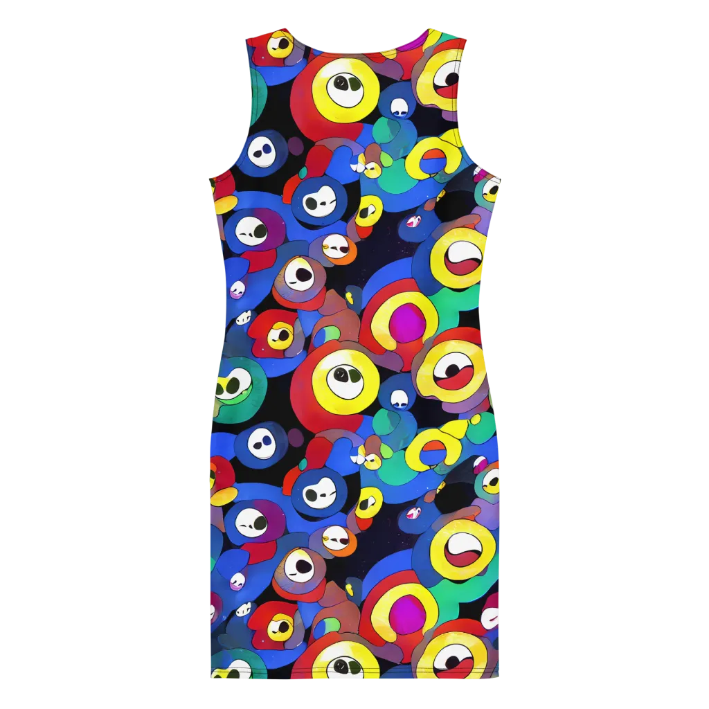 Neon Watchers on Bodycon Dress — Back