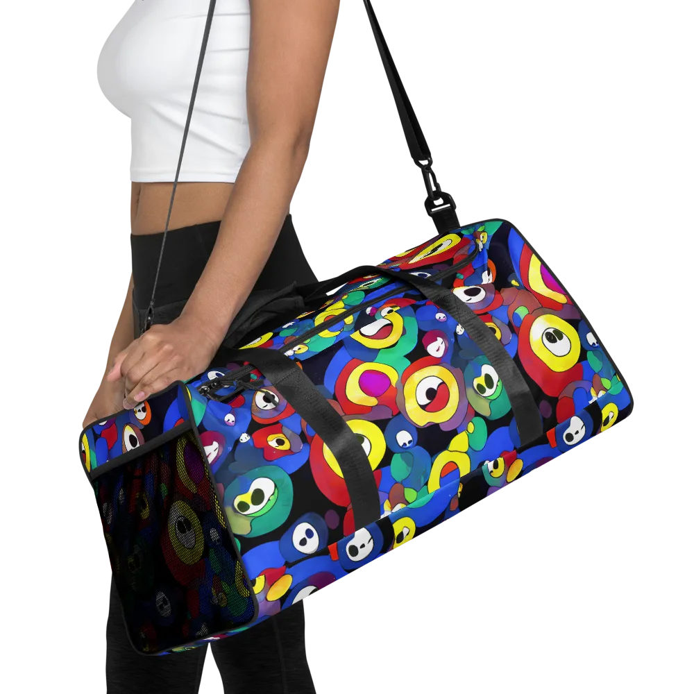 Neon Watchers on Duffle Bag — Front