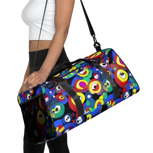 Neon Watchers on a Duffle Bag