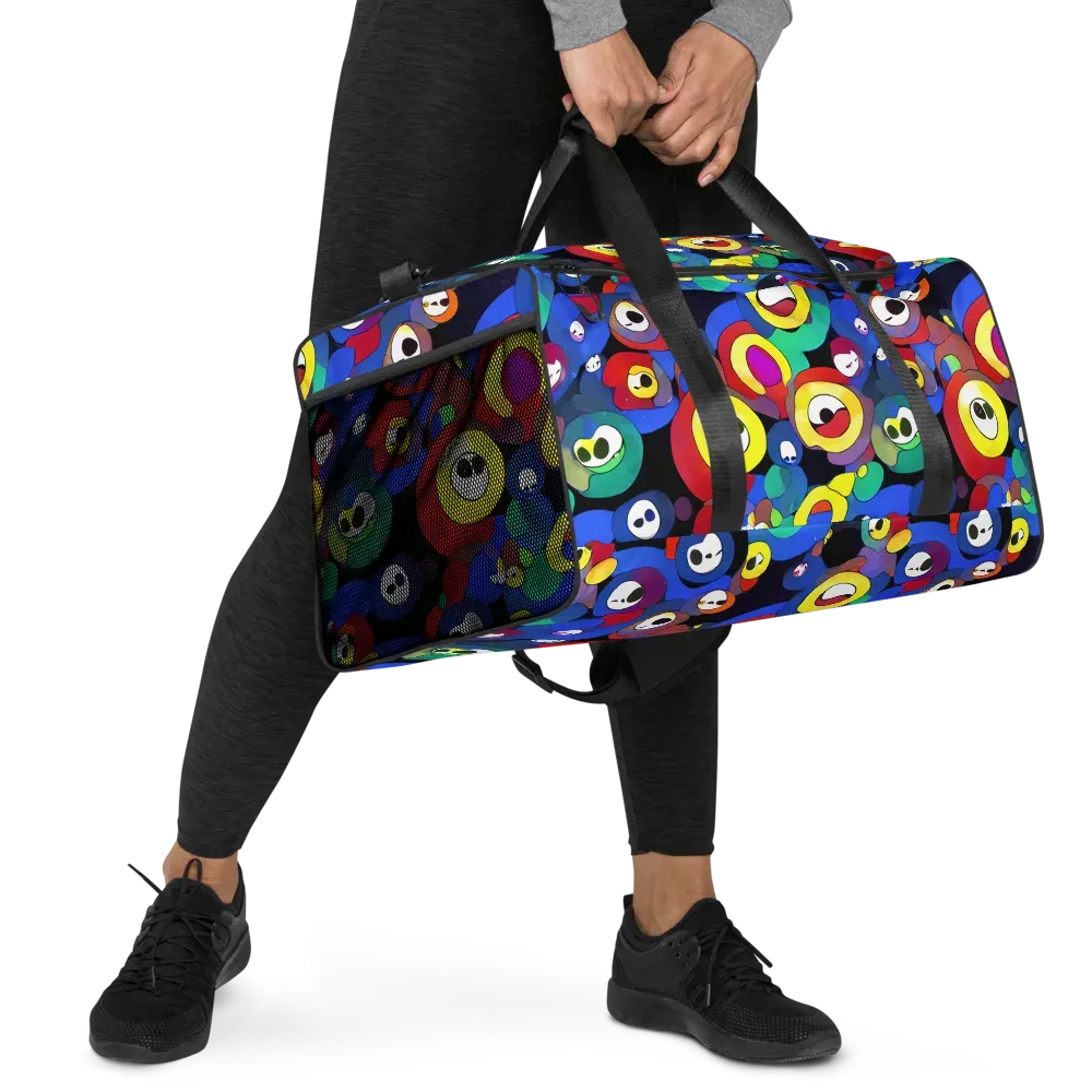 Neon Watchers on Duffle Bag — Right Front