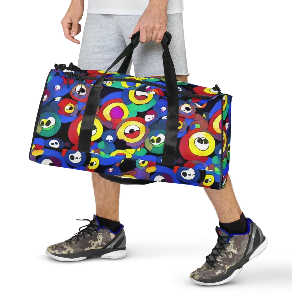 Neon Watchers on Duffle Bag — Front