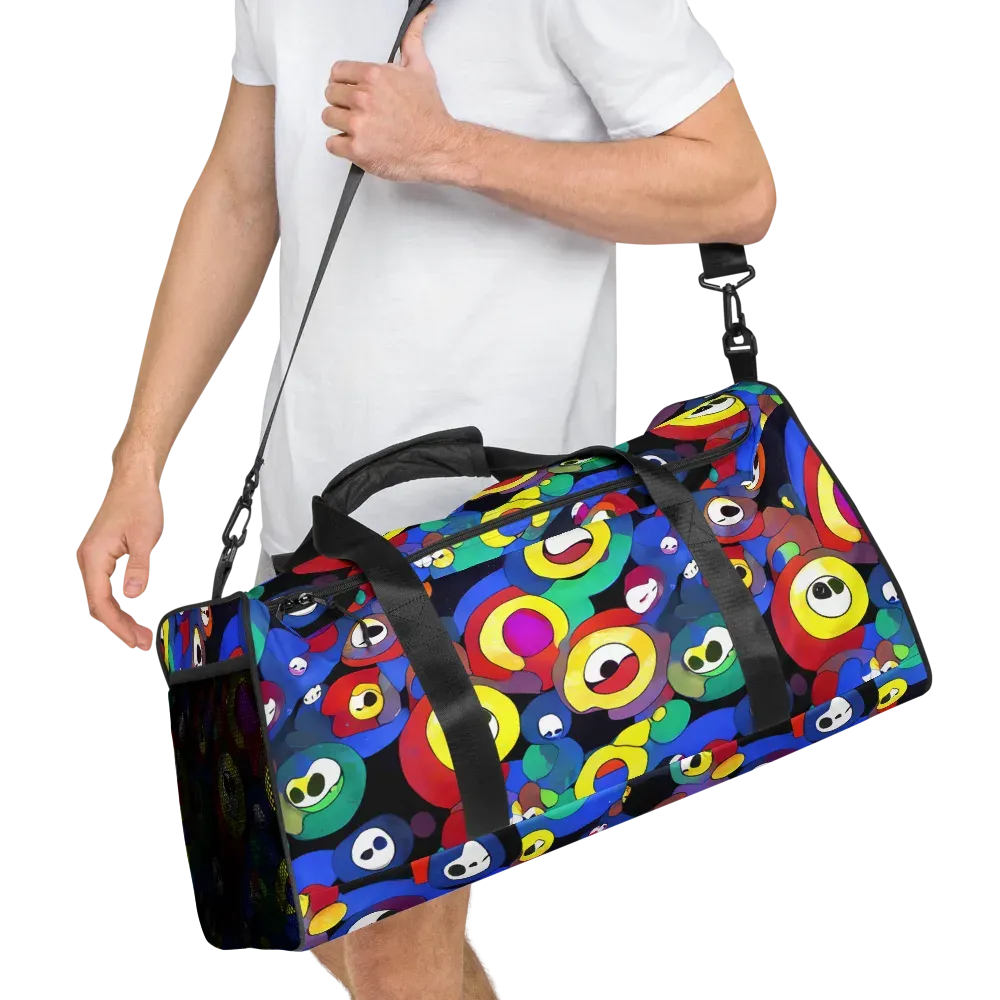 Neon Watchers on Duffle Bag — Right Front