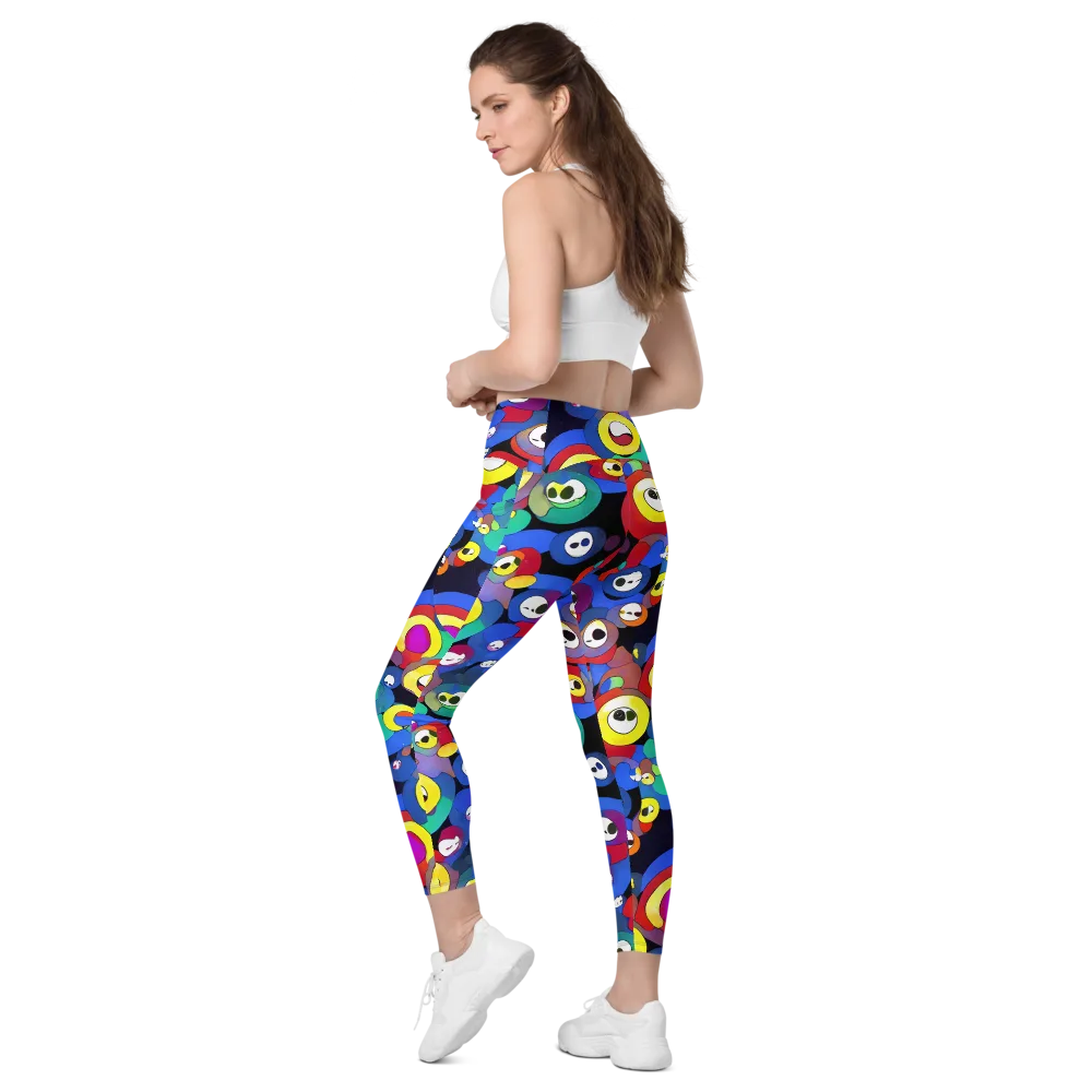 Neon Watchers on Leggings with Pockets — Left Back