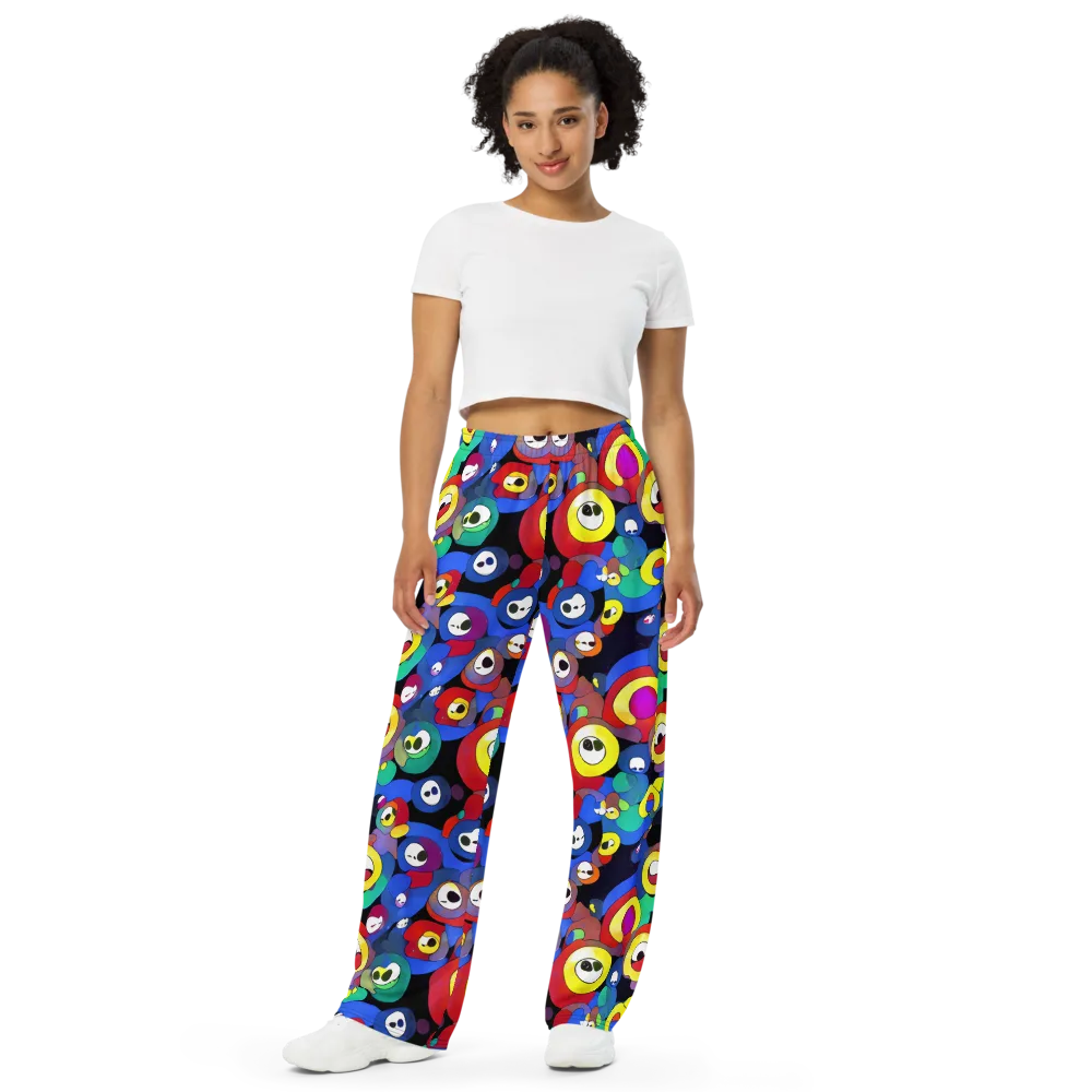 Neon Watchers on Wide-Leg Pants — Front