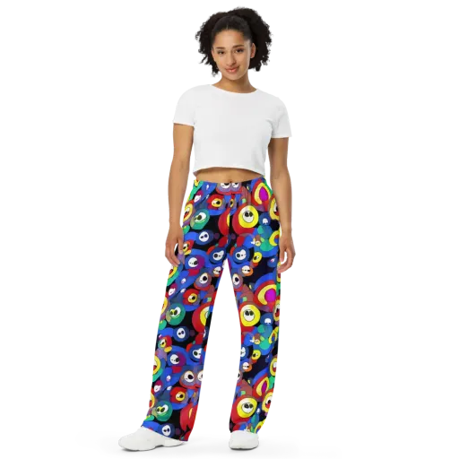 Neon Watchers on a Wide-Leg Pants