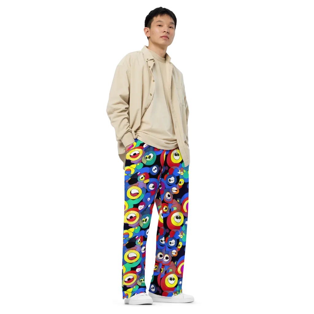 Neon Watchers on Wide-Leg Pants — Right Front