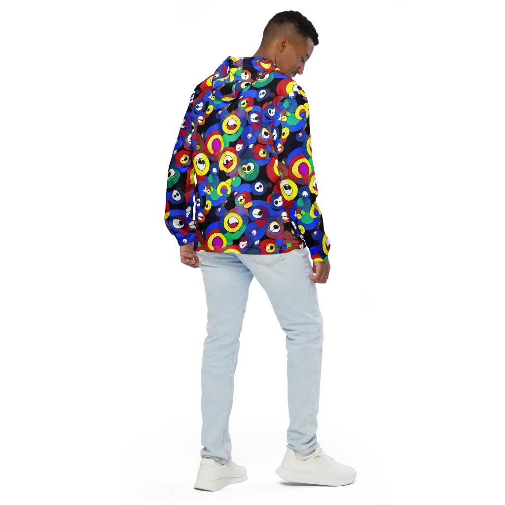 Neon Watchers on Men's Windbreaker — Back