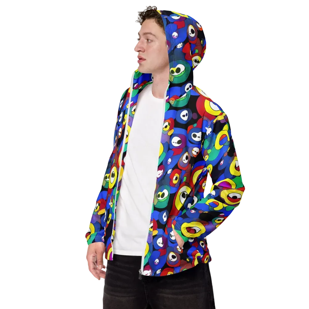 Neon Watchers on Men's Windbreaker — Left Front