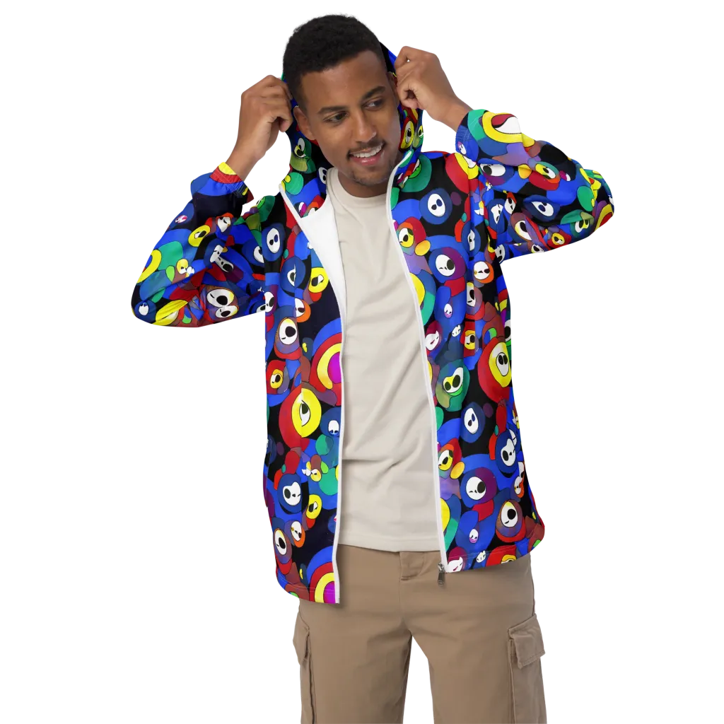 Neon Watchers on Men's Windbreaker — Front