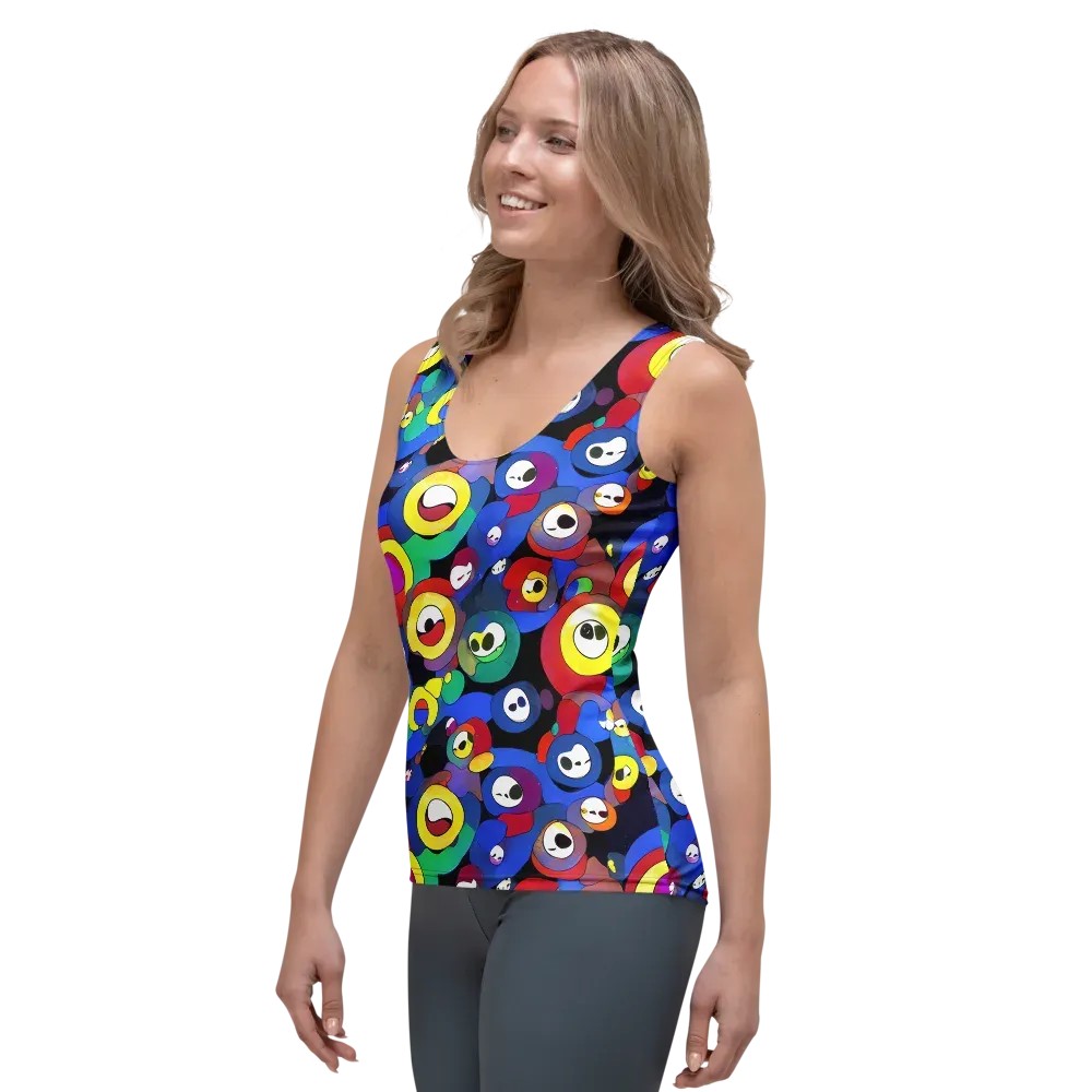 Neon Watchers on Women's Tank Top — Left Front