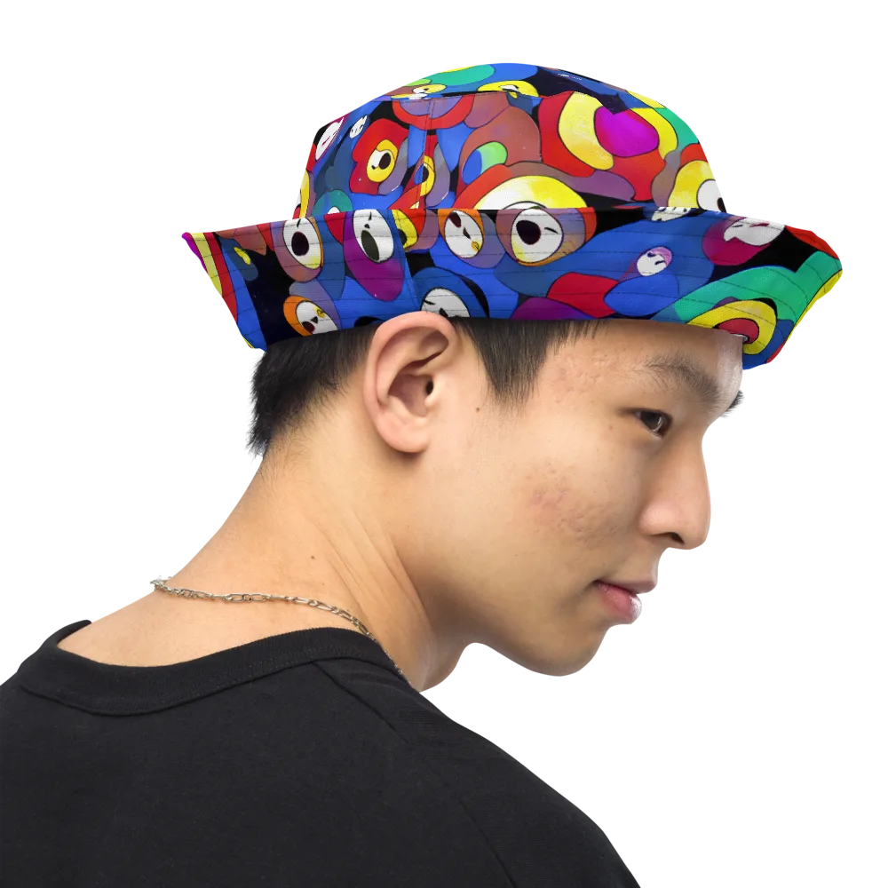 Neon Watchers on Reversible Bucket Hat — Right Outside