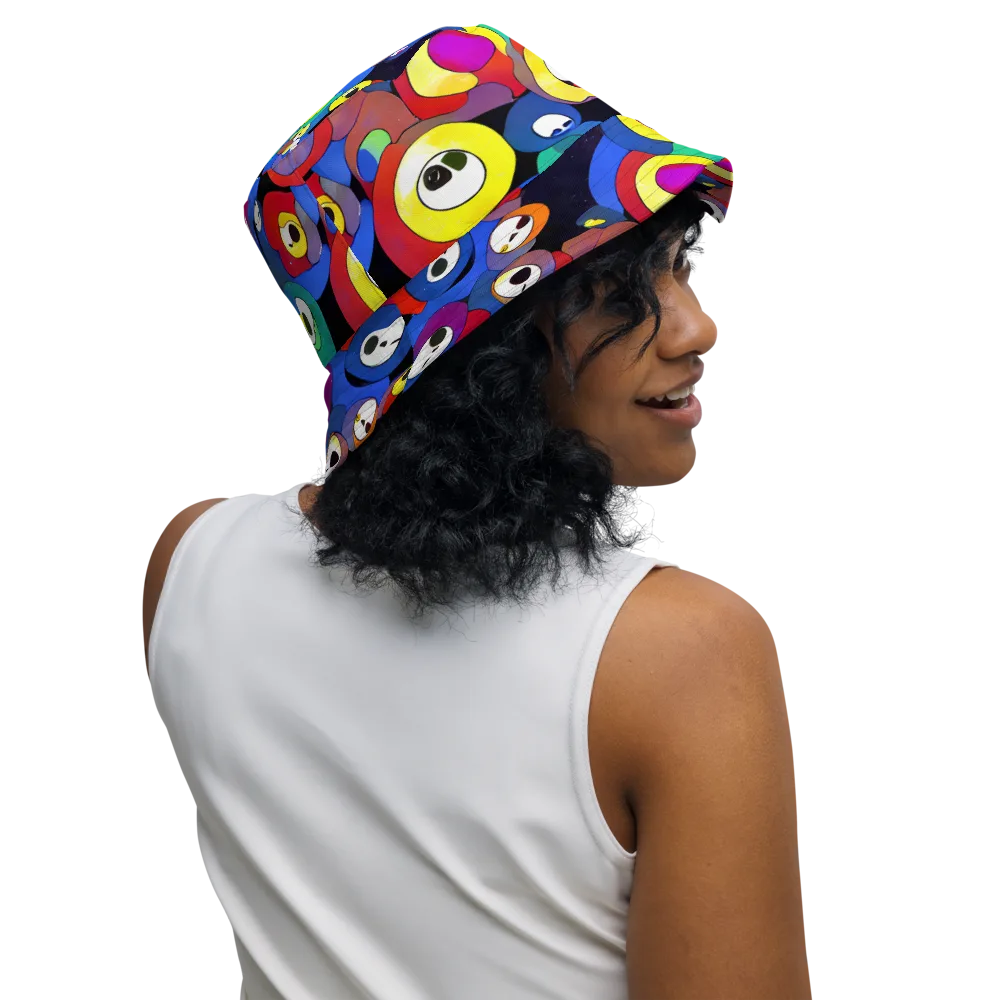 Neon Watchers on Reversible Bucket Hat — Right Outside