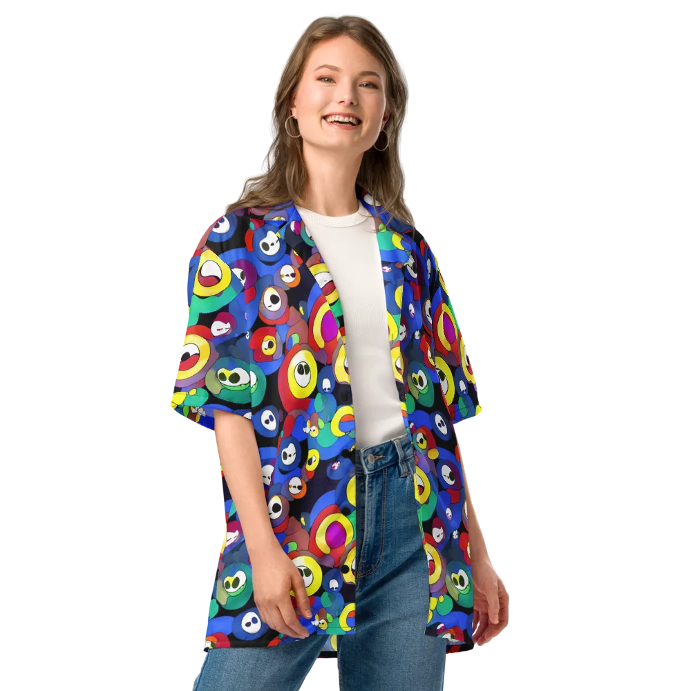 Neon Watchers on Button Shirt — Front