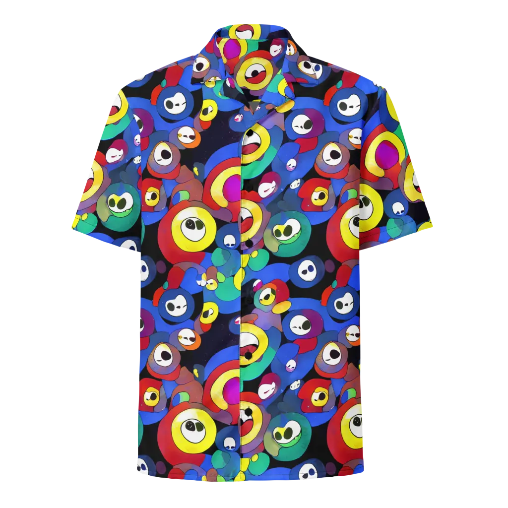 Neon Watchers on Button Shirt — Front