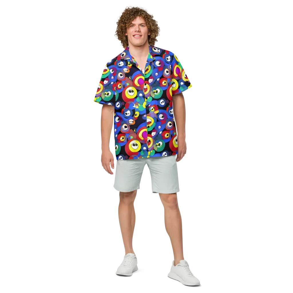 Neon Watchers on Button Shirt — Front