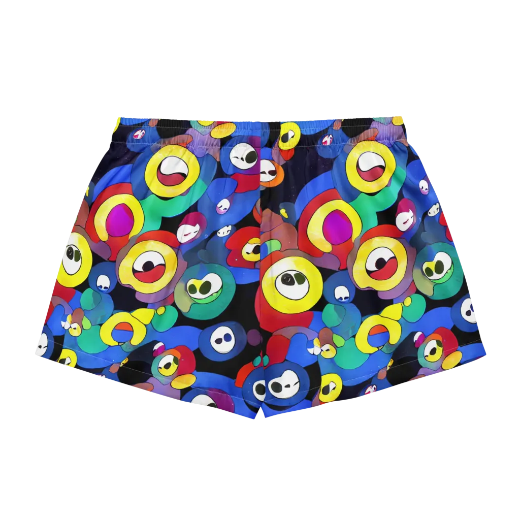 Neon Watchers on Women's Pajama Shorts — Back