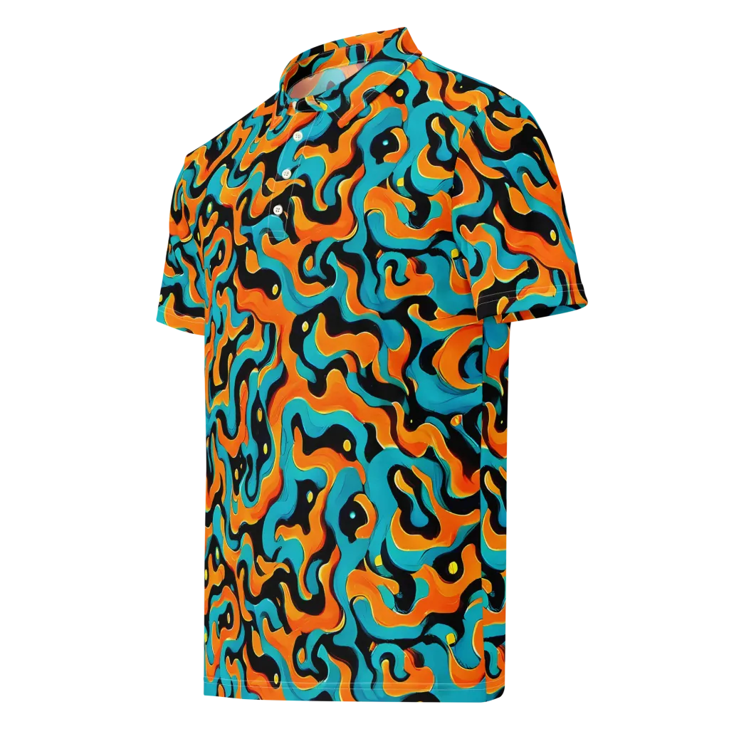 Voltage Wave on Men's Slim Fit Polo Shirt — Left Front
