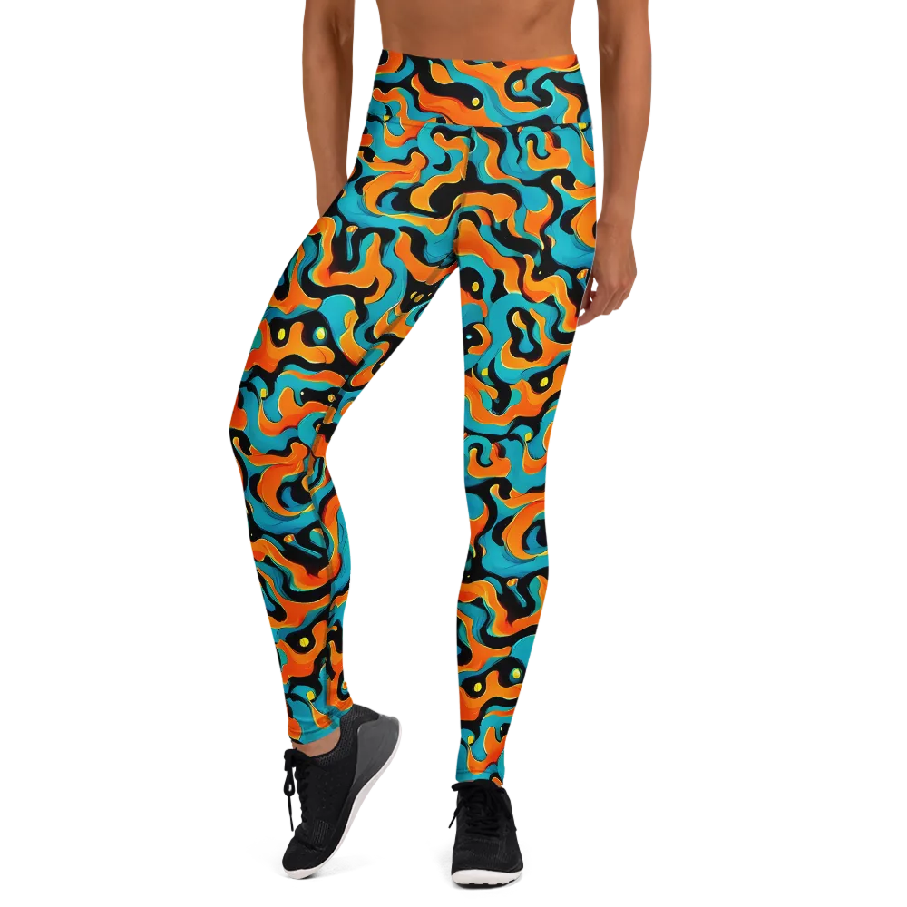 Voltage Wave on Yoga Leggings — Front