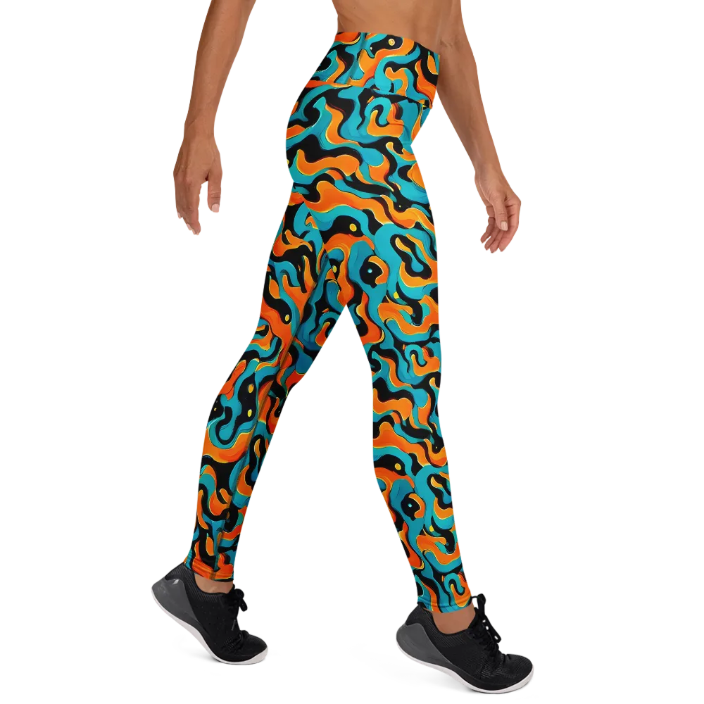Voltage Wave on Yoga Leggings — Right