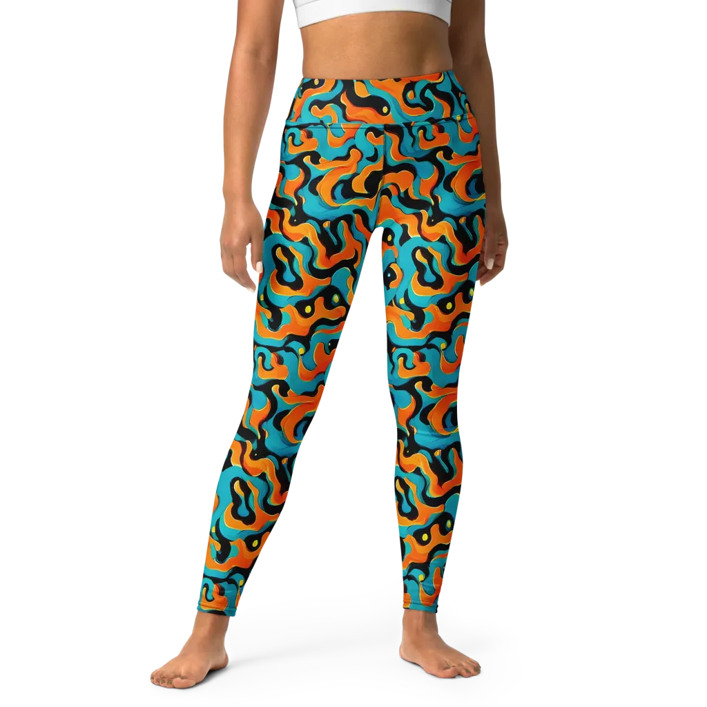 Voltage Wave on Yoga Leggings — Front