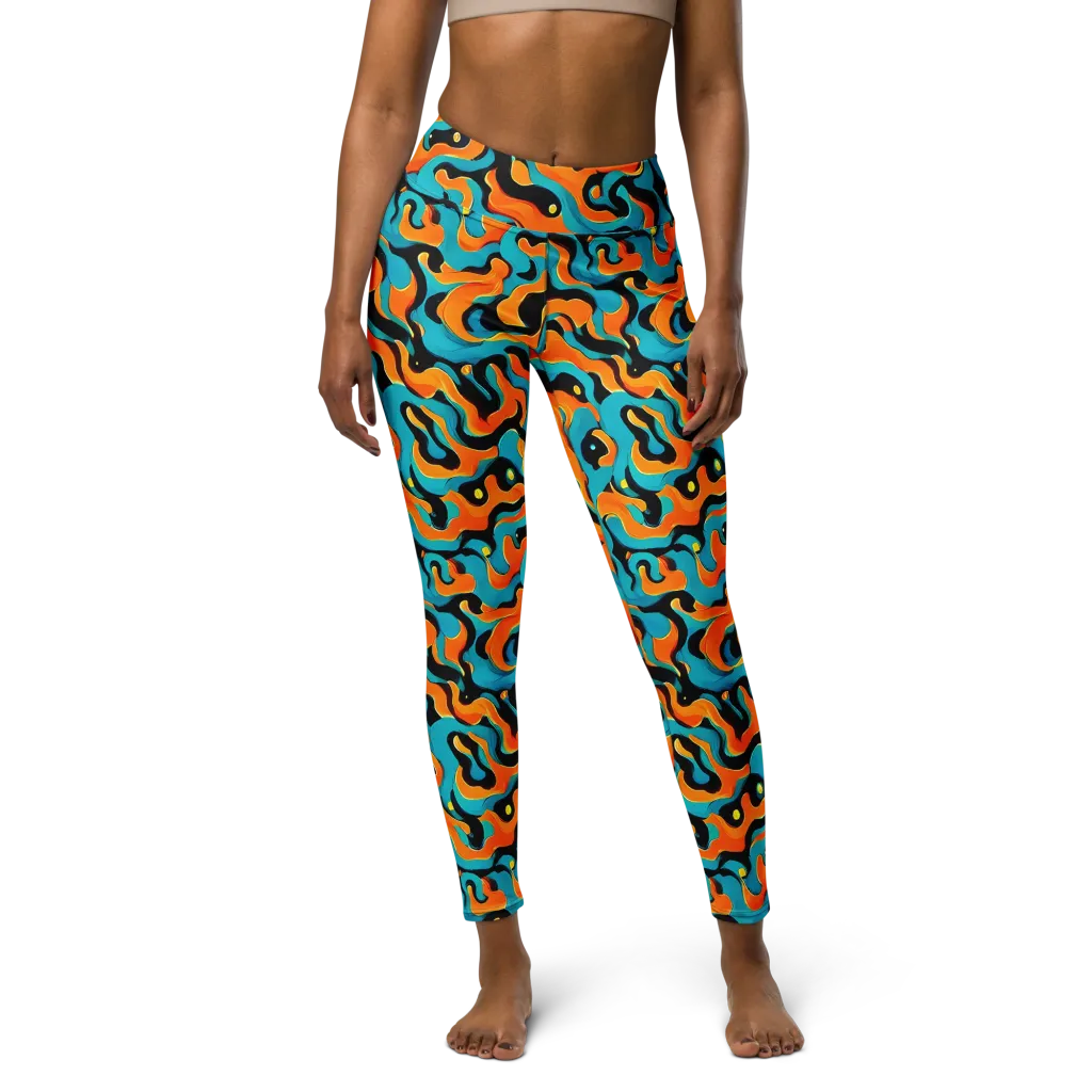 Voltage Wave on Yoga Leggings — Front