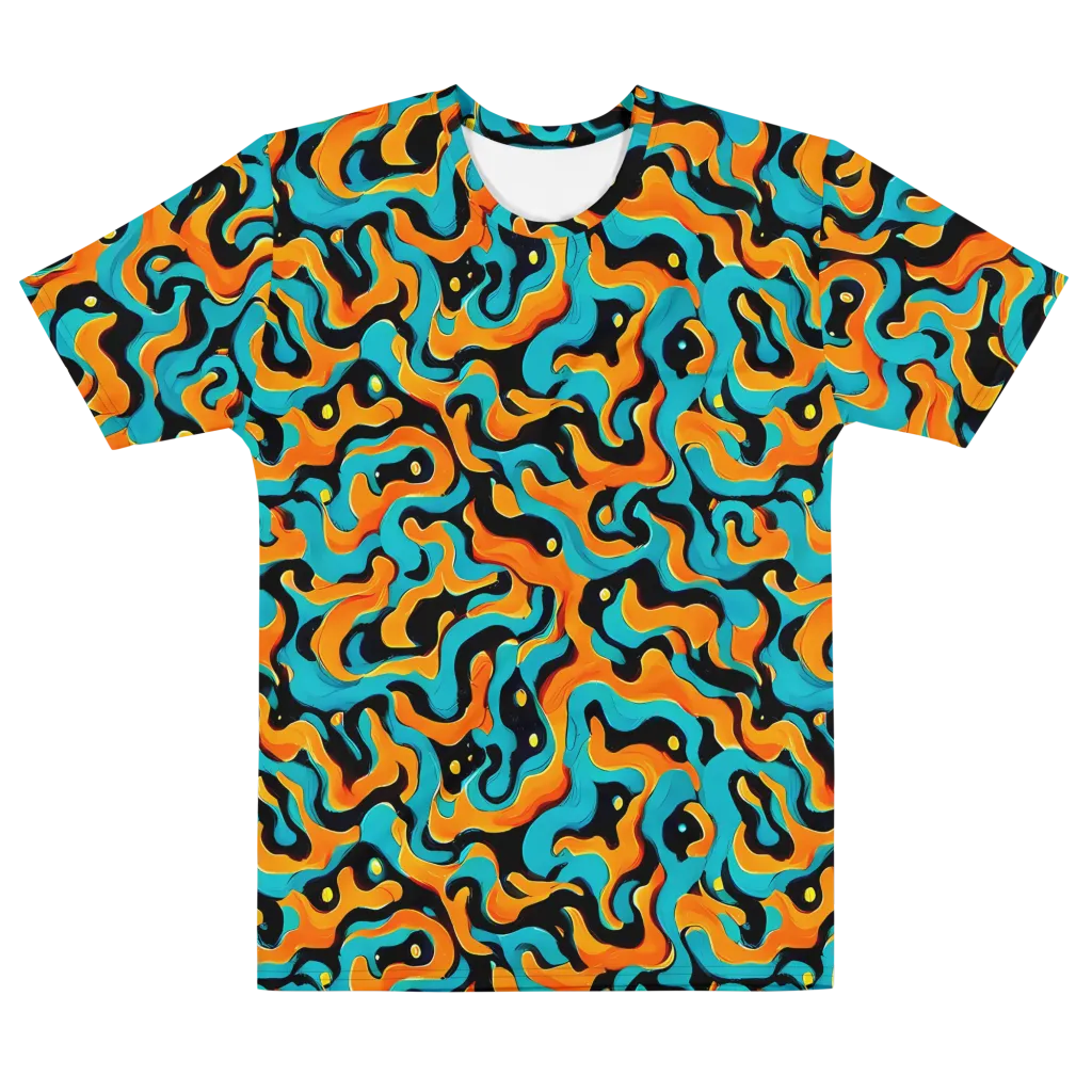 Voltage Wave on Men's Cotton Crew Neck T-Shirt — Front