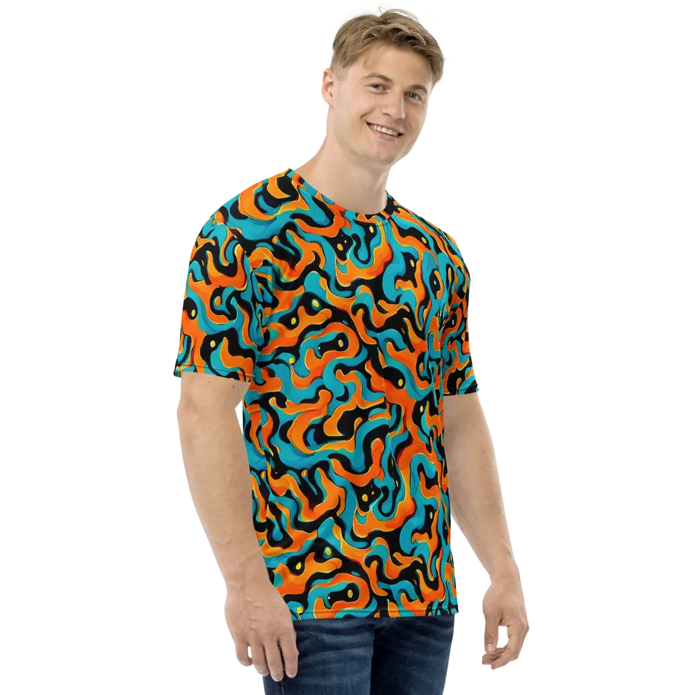 Voltage Wave on Men's Crew Neck T-Shirt — Right