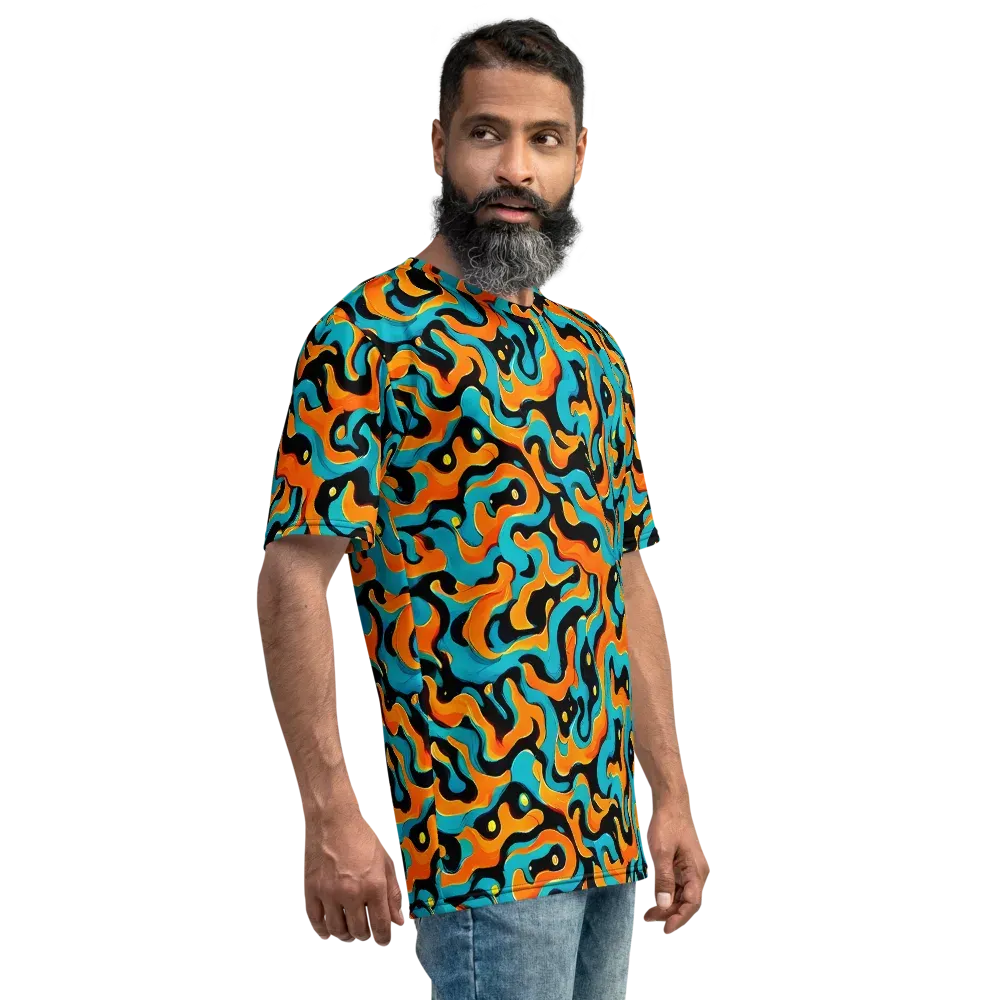 Voltage Wave on Men's Crew Neck T-Shirt — Right